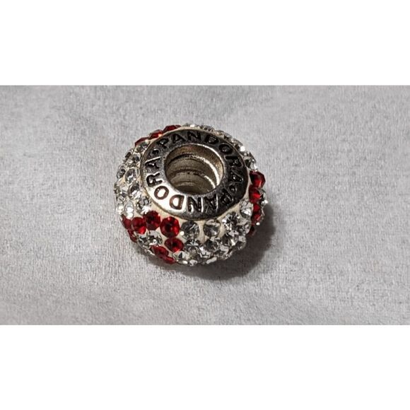 NEW PANDORA RHINESTONE WHITE W/ 3 RED HEARTS - JUST STUNNING!!!!! - Picture 3 of 3